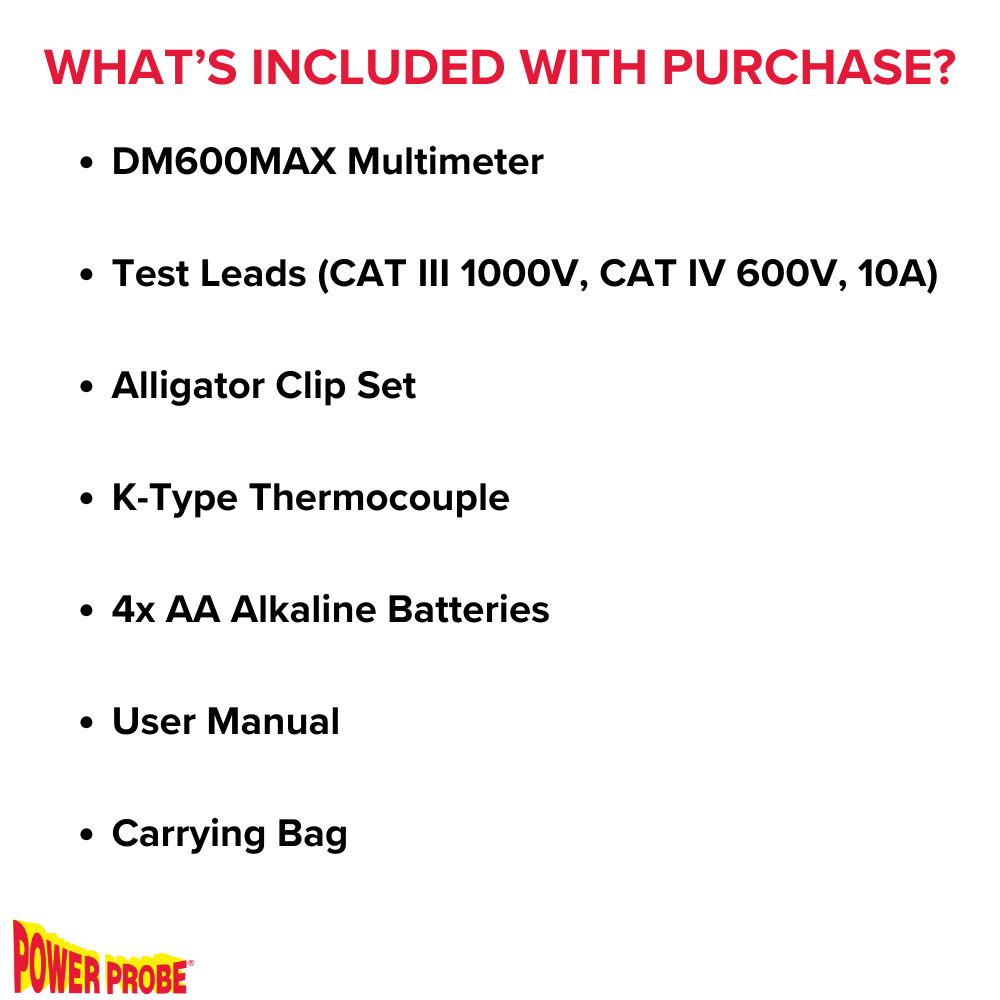 Power Probe DM600MAX True RMS Automotive Multimeter