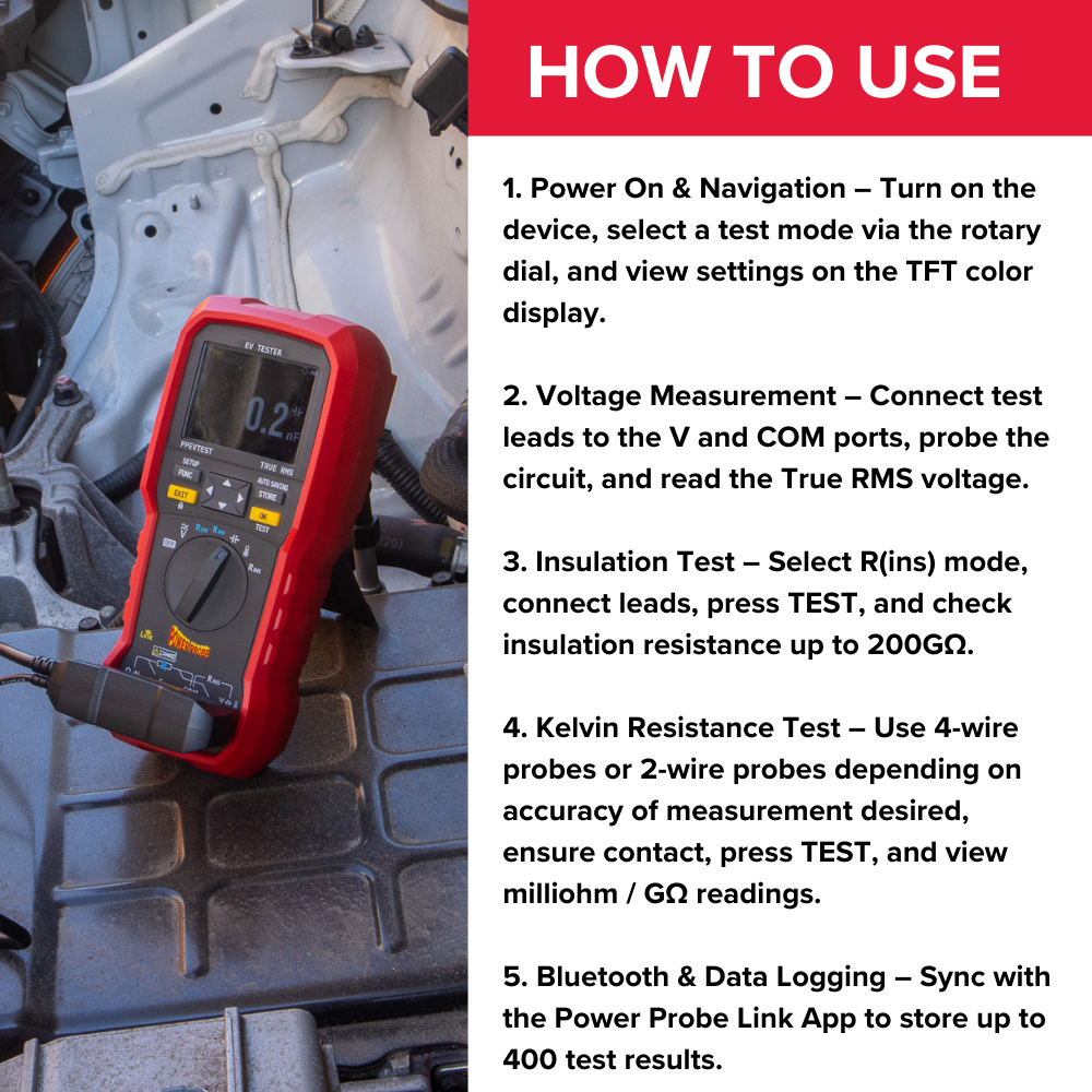 Power Probe PPEVTEST EV Tester - The Ultimate Multimeter for EV Repair & Maintenance