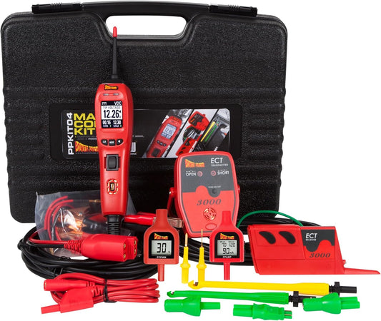 Power Probe Master Kit with Power Probe 4, ECT3000 Short Tracer, Amp Adapter Tip, and Pulse Modulation Width Tip for Easy Automotive Electrical Diagnoses