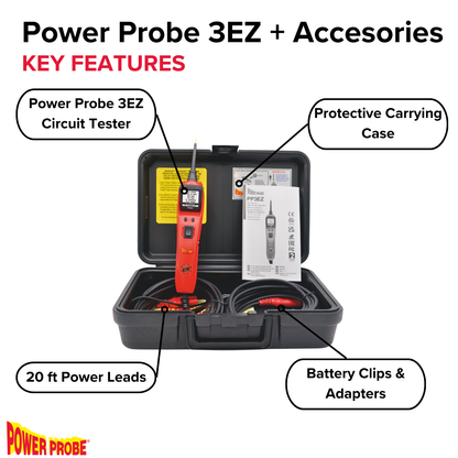 Power Probe PP3EZREDAS Circuit Tester Kit with learning and diagnostics mode for Easy Automotive Electrical and Component Testing for 12 to 24 volts Electrical Systems