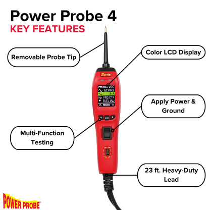 Power Probe PP401AS Car Automotive Diagnostic Test Tool, Digital Volt Meter, AC/DC Current Resistance, Circuit Tester