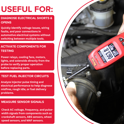 Power Probe PP401AS Car Automotive Diagnostic Test Tool, Digital Volt Meter, AC/DC Current Resistance, Circuit Tester
