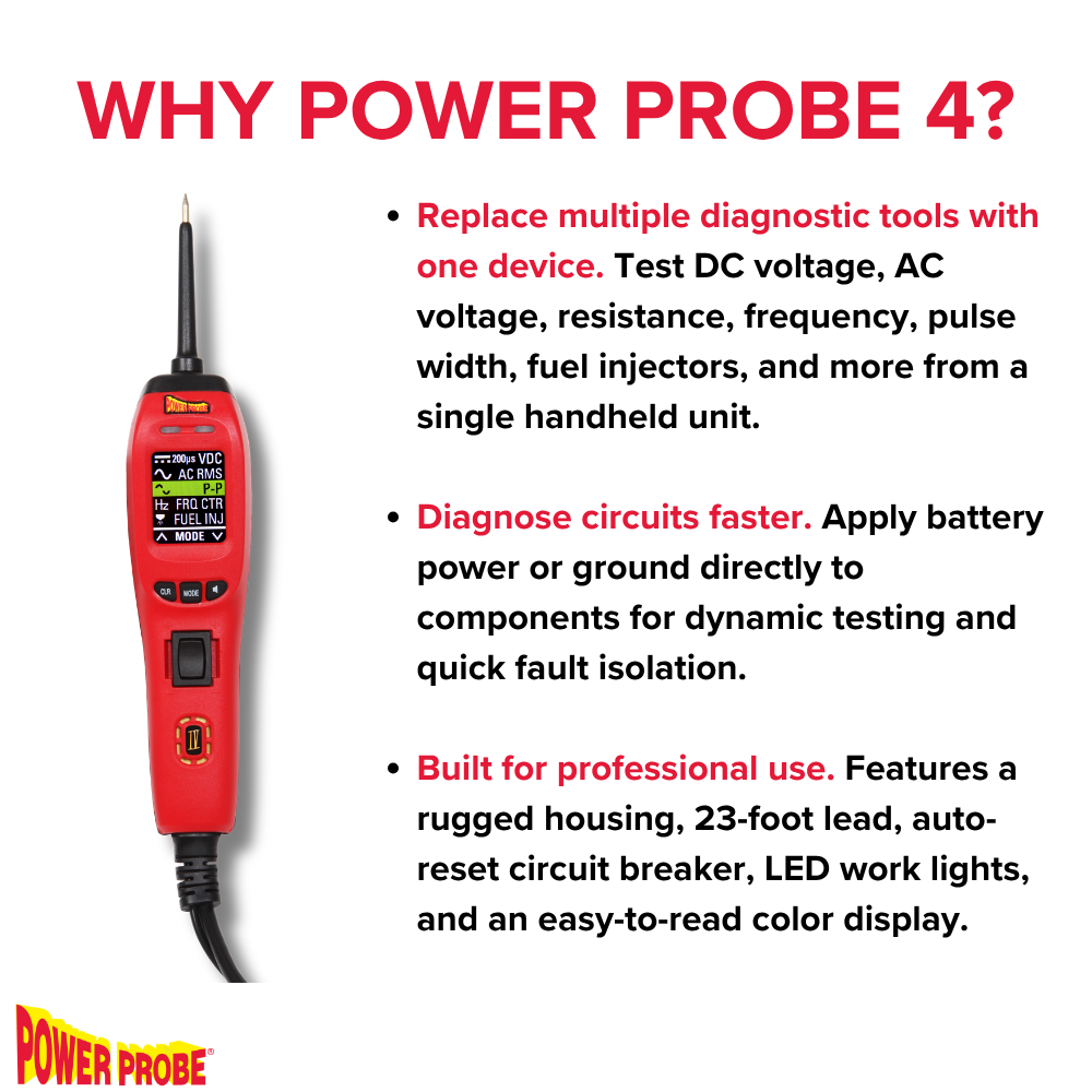 Power Probe PP401AS Car Automotive Diagnostic Test Tool, Digital Volt Meter, AC/DC Current Resistance, Circuit Tester