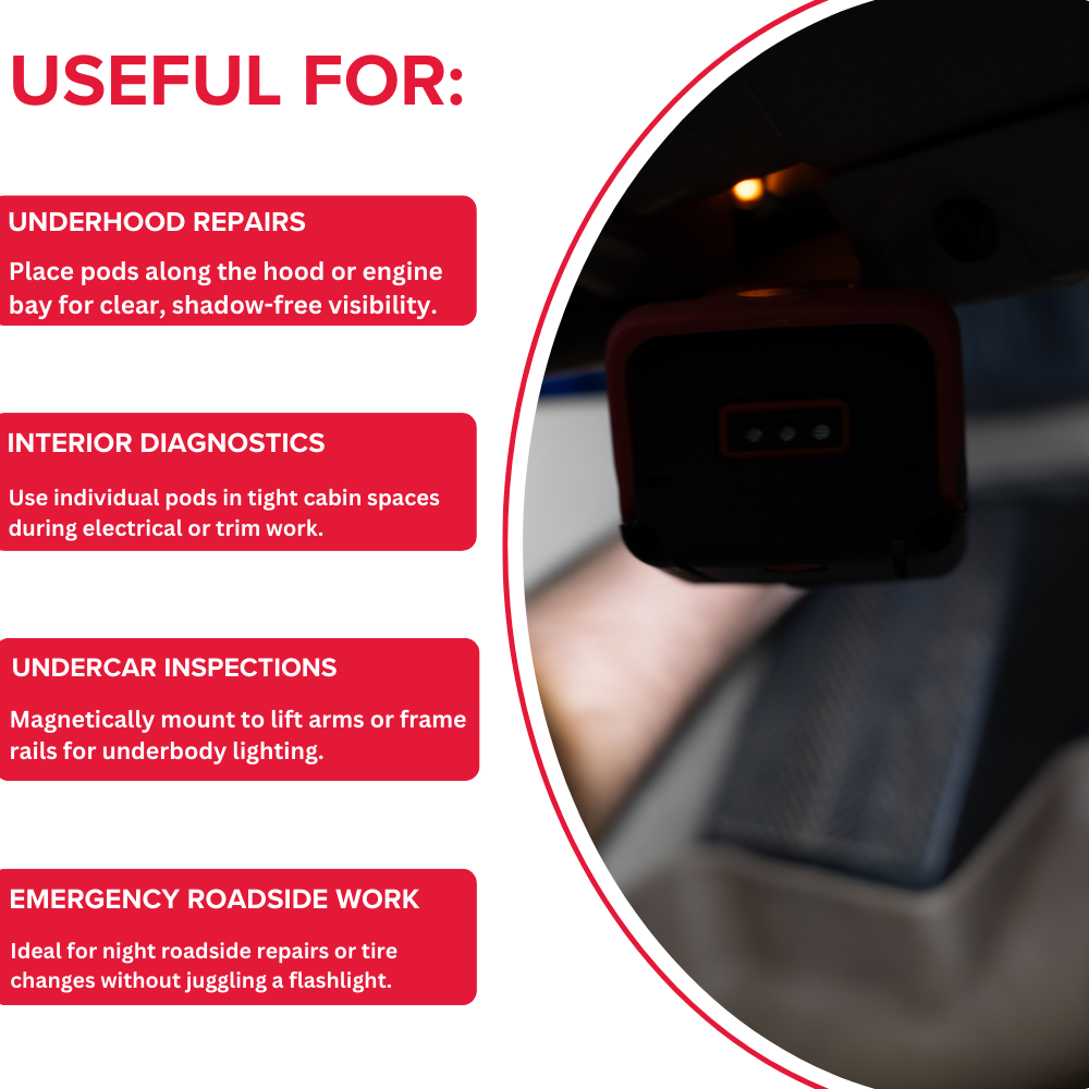 Power Probe PPMWL1400 1400 Lumen Modular Work Light with Detachable LED Pods