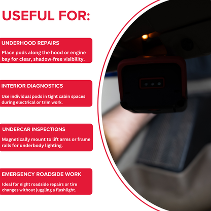 Power Probe PPMWL1400 1400 Lumen Modular Work Light with Detachable LED Pods