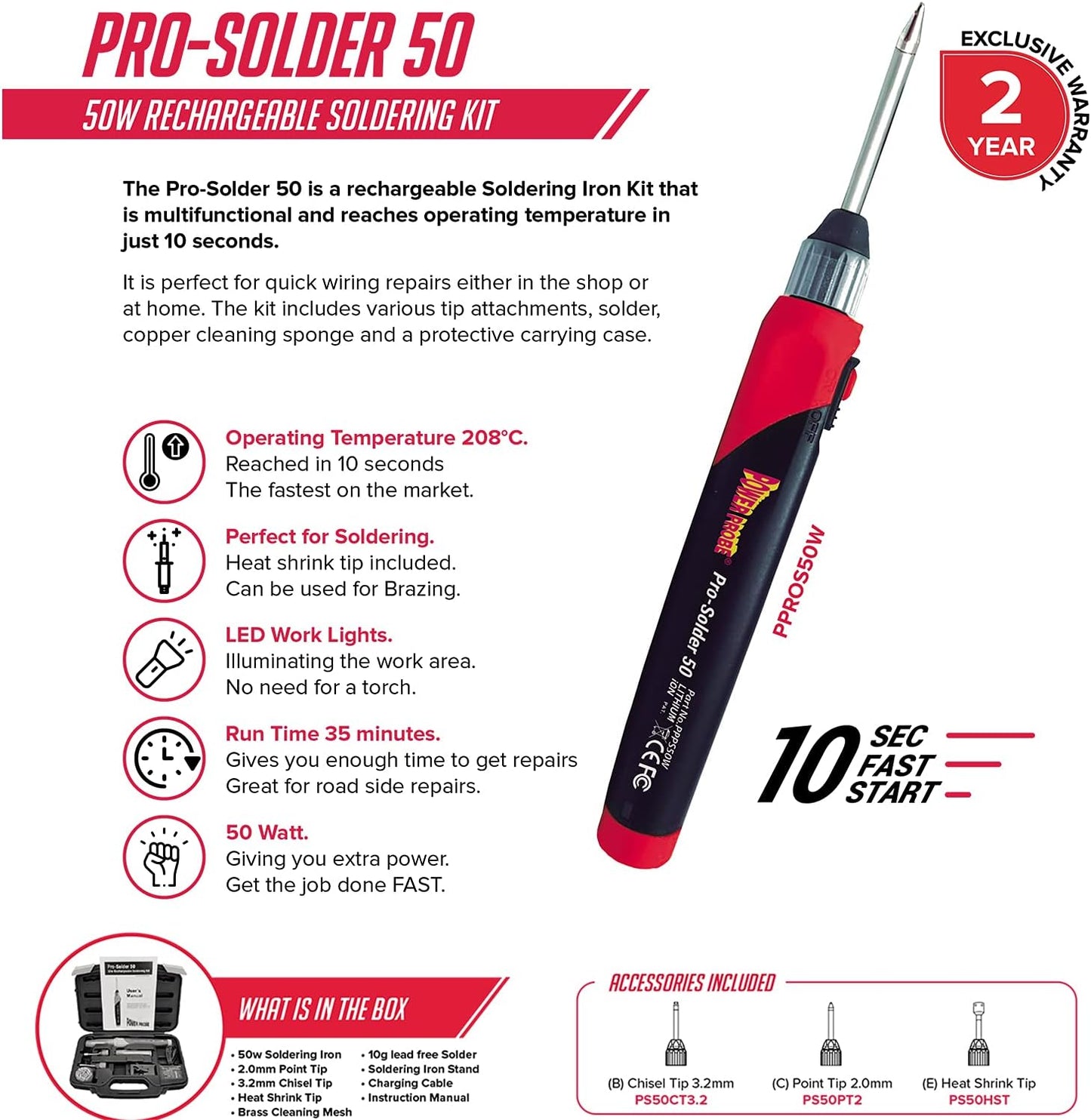 Power Probe PPPS50W, PS50CT5 & PS50HK Solder + Tips (Sema Bundle)