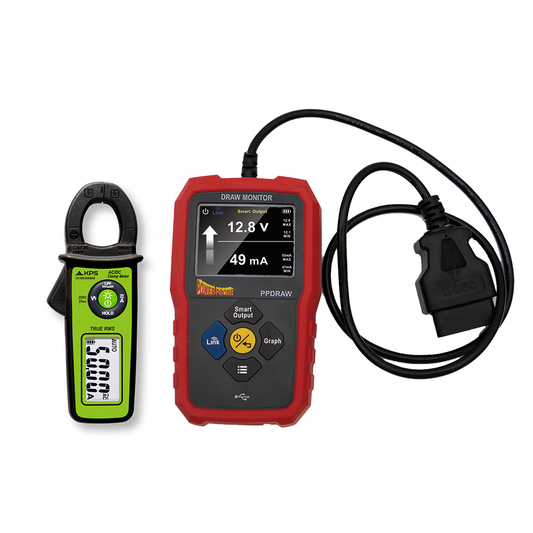 Power Probe PPDRAW Parasitic Drain Monitor & KPS DCM200 Mini TRMS DC/AC Clamp Meter (Bundle)