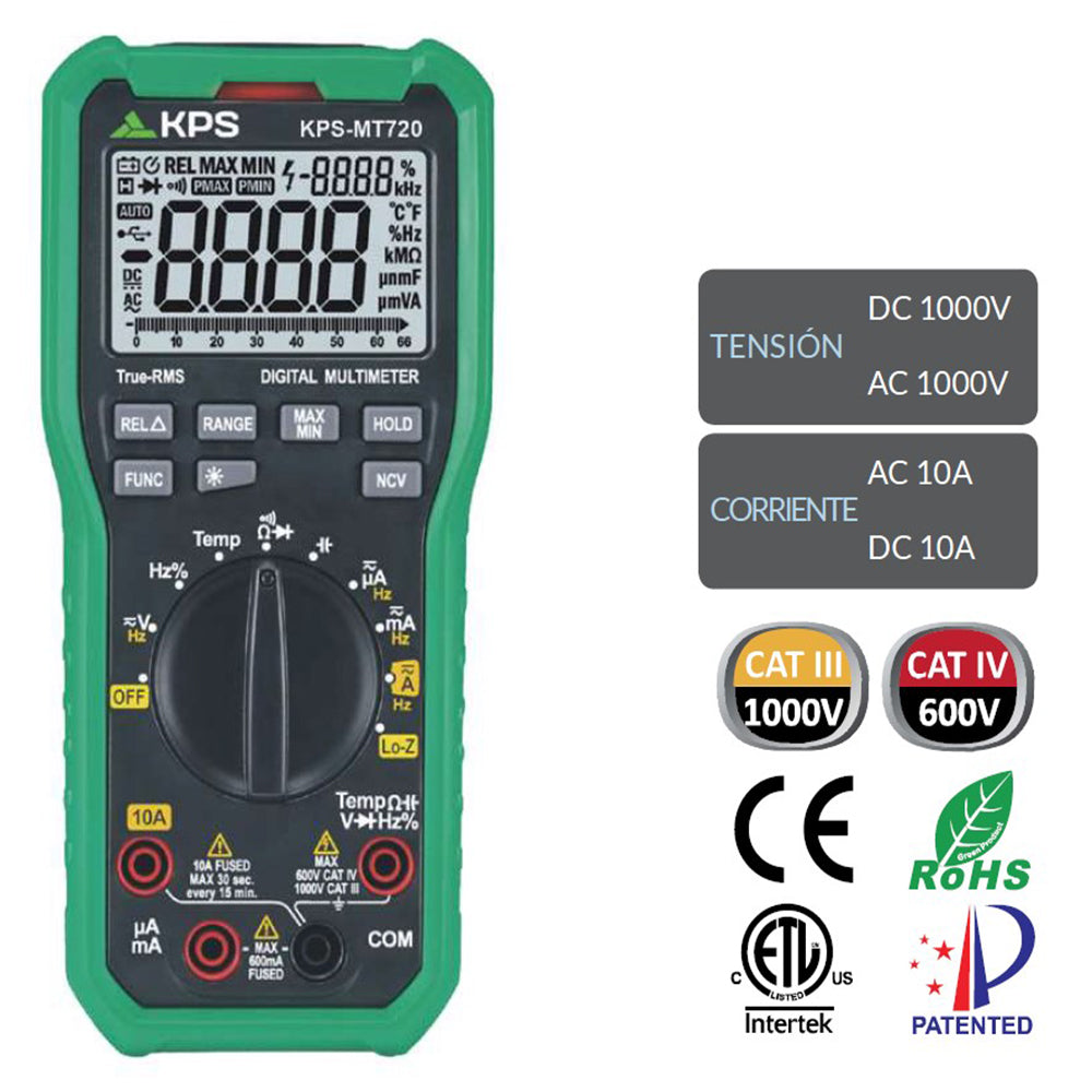 KPS MT720 TRMS Low-Impedance Digital Multimeter